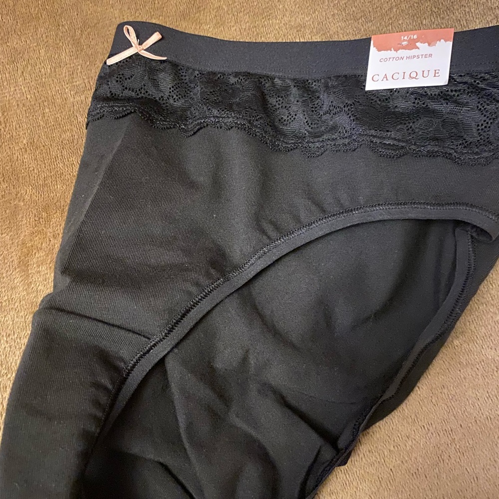 NWT Cacique Black Lacey Hipster Panty size 14/16 🖤💖